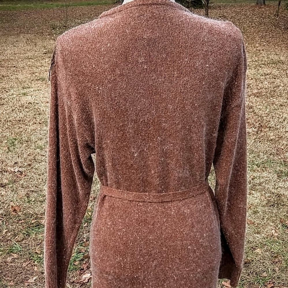 Rauol Fringe Silk Brown LS Embellished Sz M Dress - Picture 5 of 5